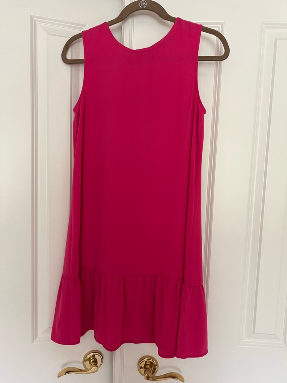 Halogen Sleeveless Ruffled Hem Shift Dress - Hot Pink
